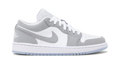 NK Air Jordan 1 Low Mujer Blanco / Gris Wolf
