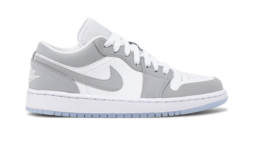 NK Air Jordan 1 Low Mujer Blanco / Gris Wolf