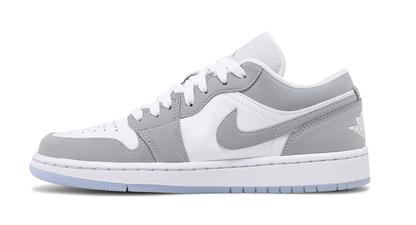 NK Air Jordan 1 Low Mujer Blanco / Gris Wolf