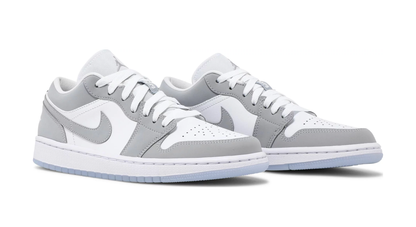 NK Air Jordan 1 Low Mujer Blanco / Gris Wolf