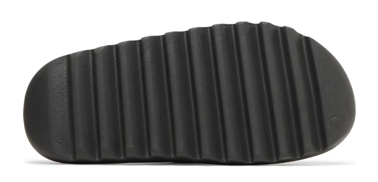picture of the sole of the yeezy slide onyx